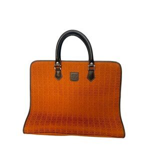 Pedro Rogado Authentic Genuine Leather Tote Bag Orange Brown Made in Spain